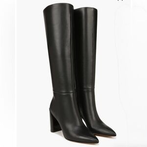 VINCE Pilar Knee High Boot BLACK LEATHER women size 7.5 wide calf